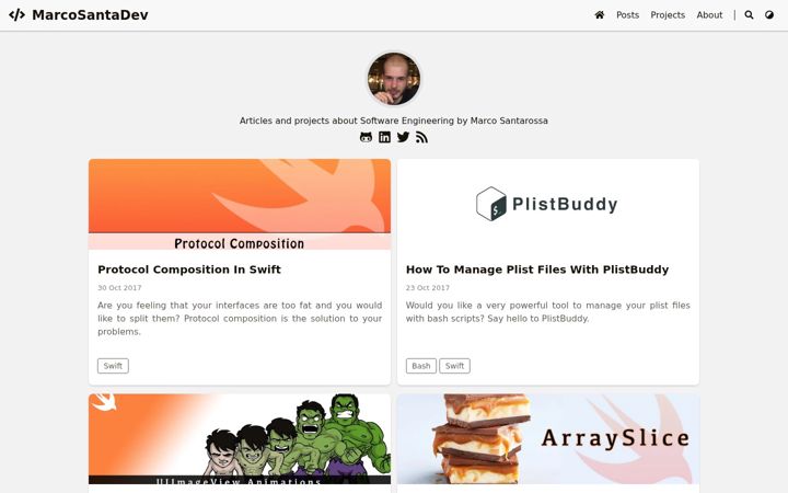 Screenshot of marcosantadev.com
