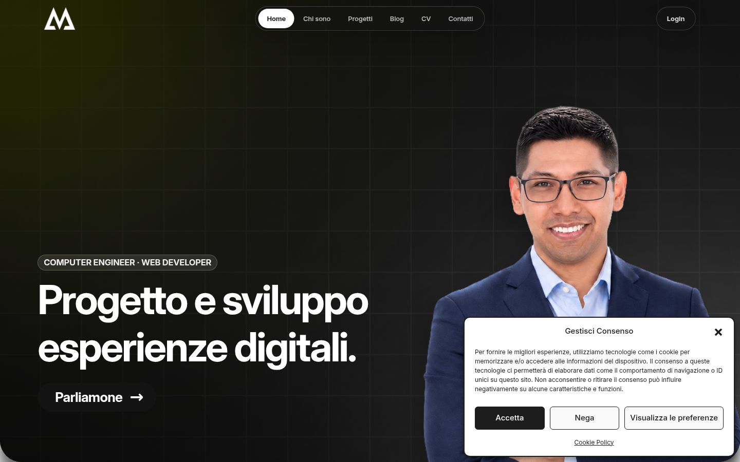 Captura de pantalla del banner de consentimiento mostrado antes de cualquier interacción