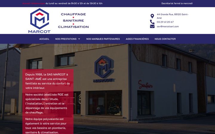 Screenshot of marcot-chauffage.fr
