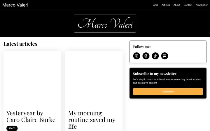 Screenshot of marcovaleri.net