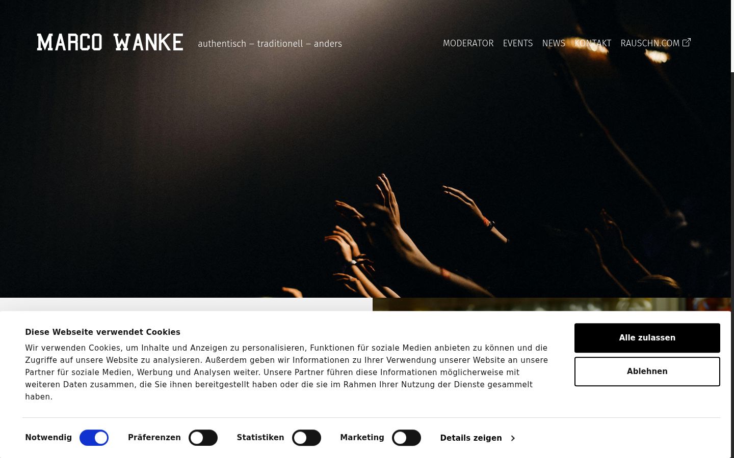 Capture d'écran de la bannière de consentement affichée avant toute interaction