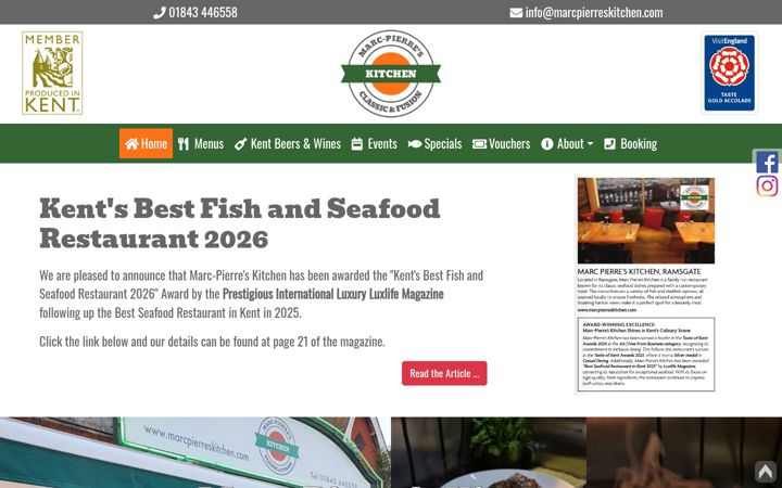 Screenshot of marcpierreskitchen.com