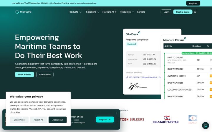 Screenshot of marcura.com