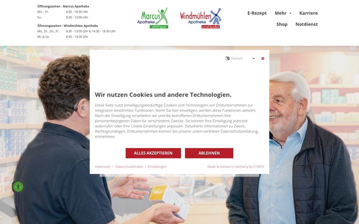Screenshot of marcus-apotheke.de