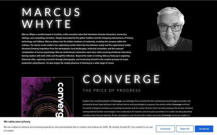 Screenshot of marcuswhyte.com