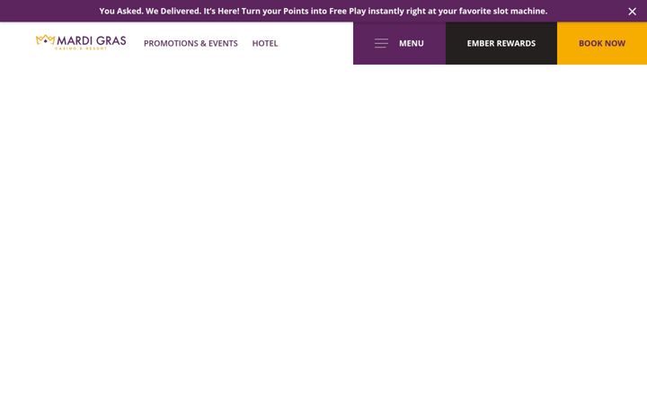 Screenshot of mardigrascasinowv.com