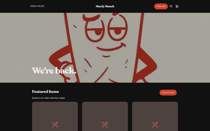 Screenshot of mardymunch.com