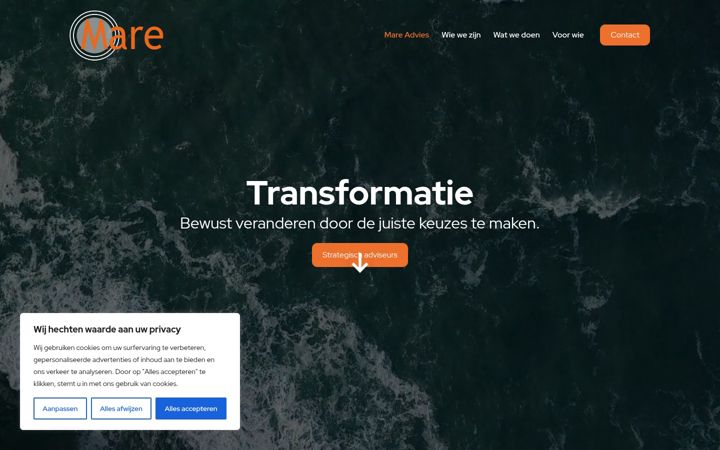 Screenshot of mare-advies.nl