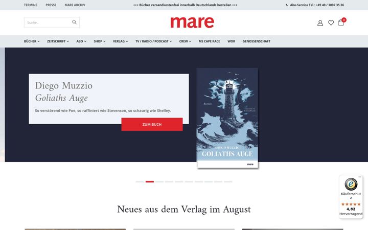 Screenshot of mare.de