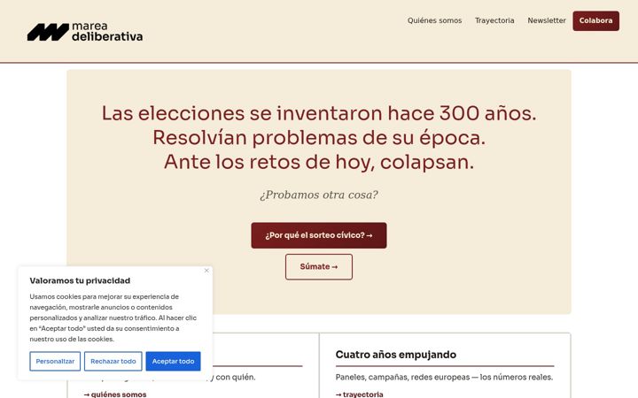 Screenshot of mareadeliberativa.org
