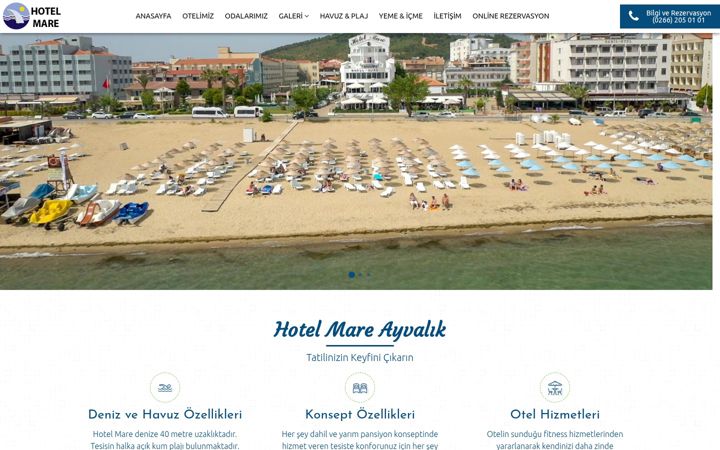 Screenshot of mareayvalikhotel.com