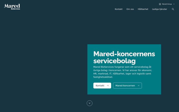 Skärmbild av maredbizservices.se
