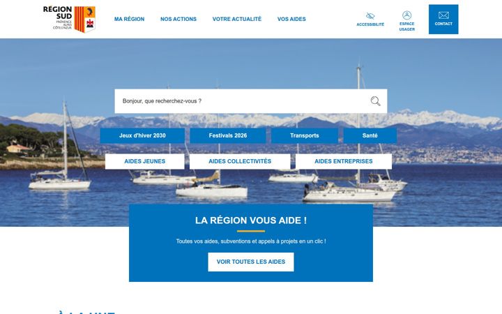 Screenshot of maregionsud.fr