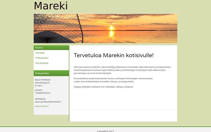 Screenshot of mareki.fi