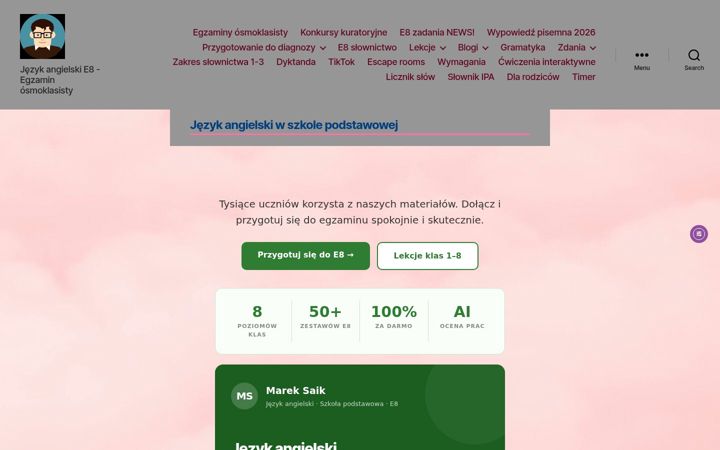 Screenshot of mareknauczyciel.pl