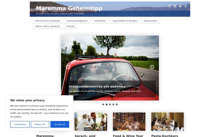 Screenshot of maremmageheimtipp.com