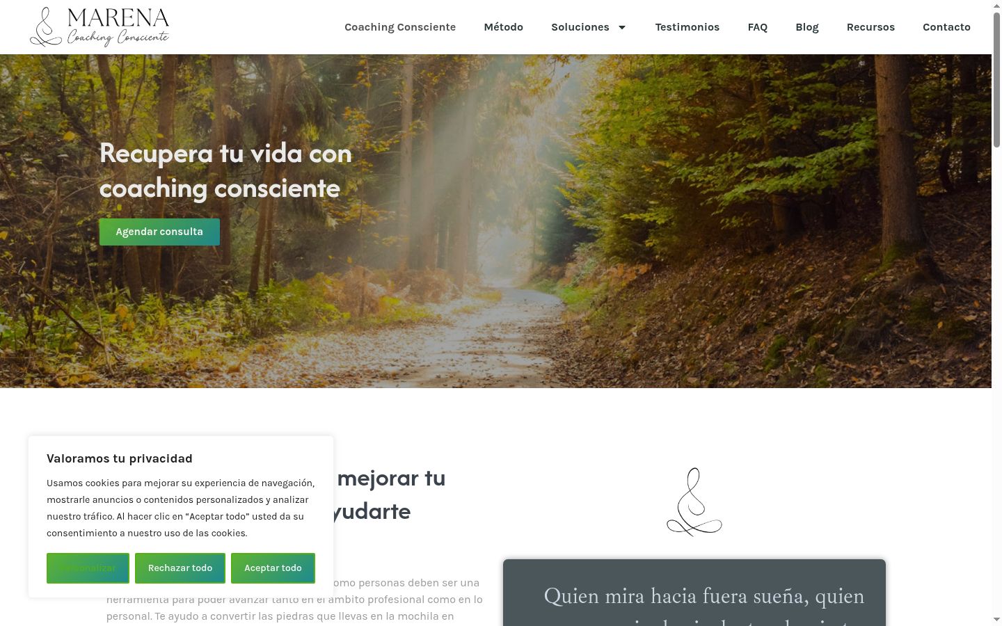 Screenshot del banner di consenso mostrato prima di qualsiasi interazione