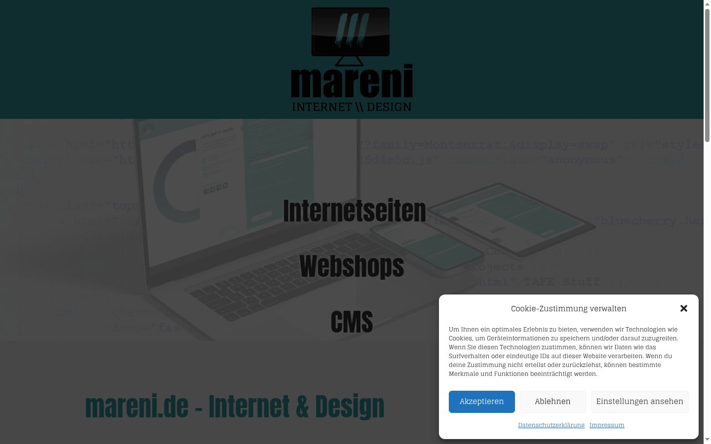 Screenshot del banner di consenso mostrato prima di qualsiasi interazione