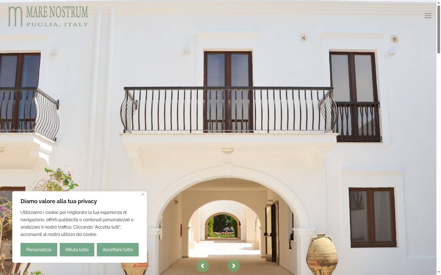 Screenshot del banner di consenso mostrato prima di qualsiasi interazione