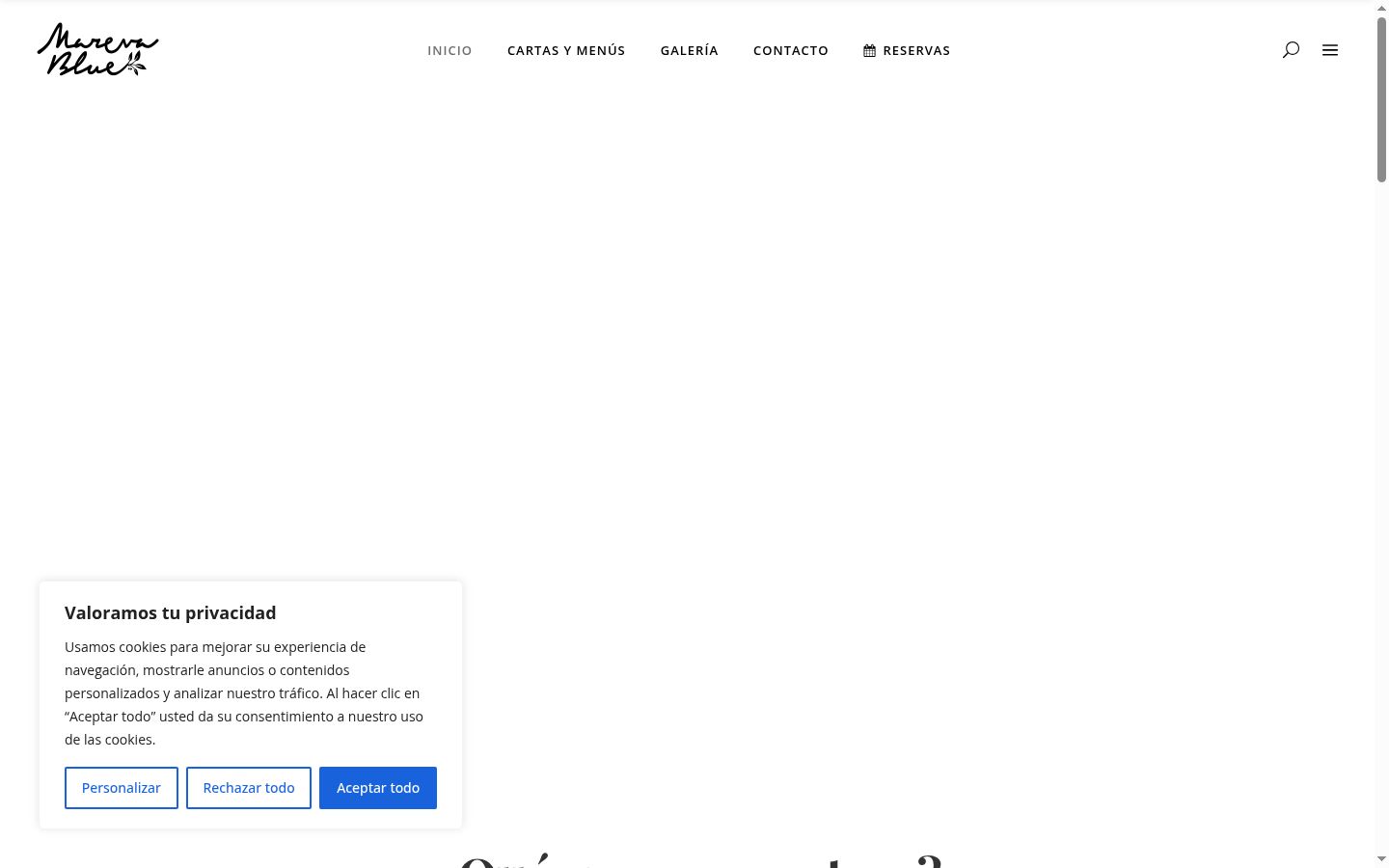 Screenshot del banner di consenso mostrato prima di qualsiasi interazione