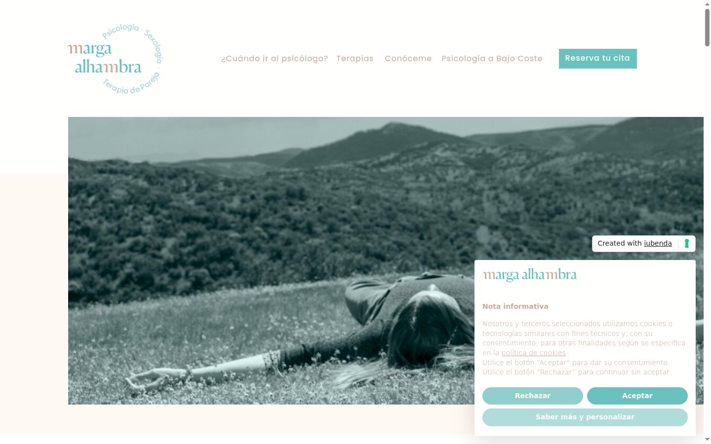 Screenshot del banner di consenso mostrato prima di qualsiasi interazione