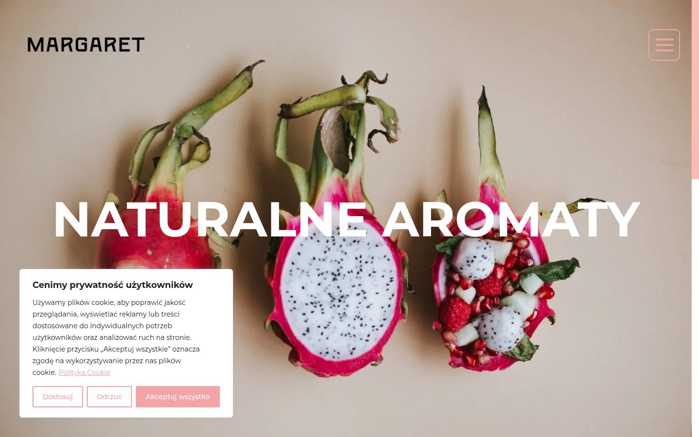 Captura de ecrã do banner de consentimento apresentado antes de qualquer interação