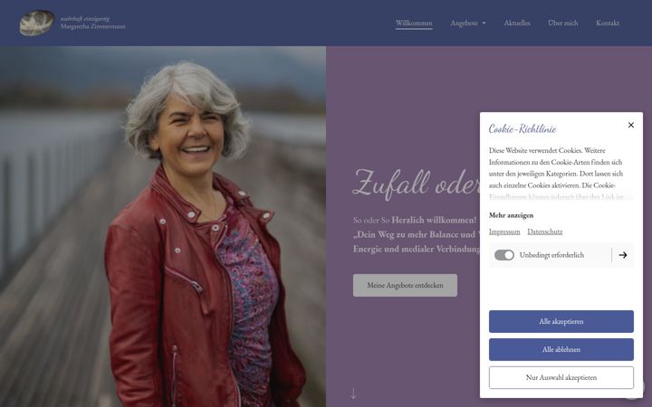 Screenshot of margarethazimmermann.com