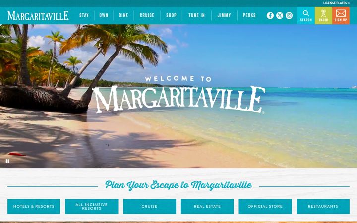 Screenshot of margaritaville.com