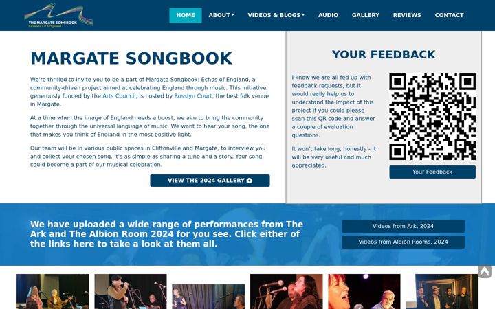 Screenshot of margatesongbook.com