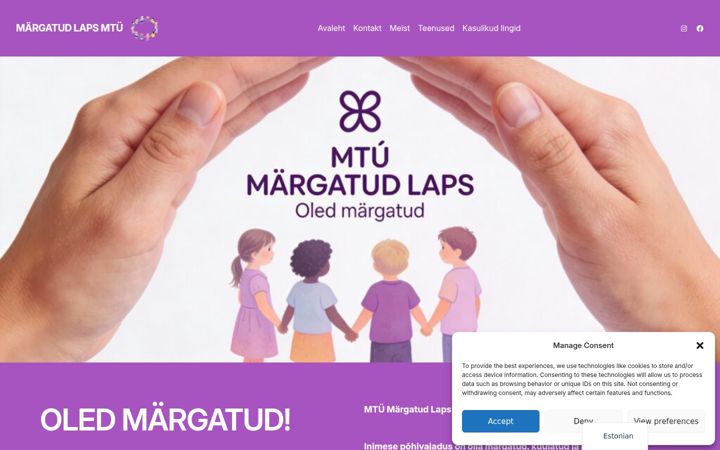 Screenshot of margatudlaps.ee