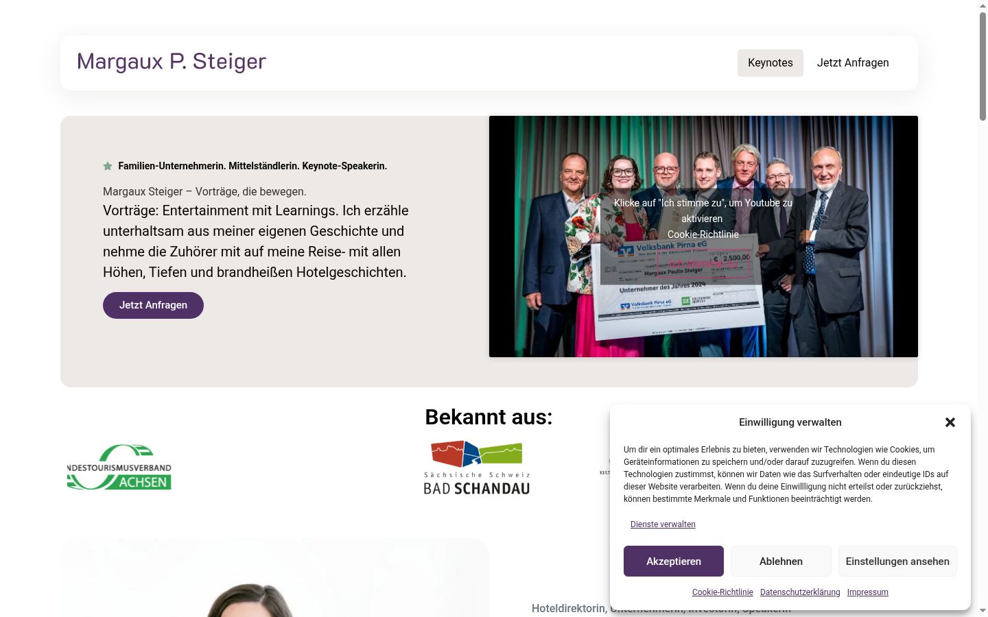 Screenshot tal-banner tal-kunsens muri qabel kwalunkwe interazzjoni