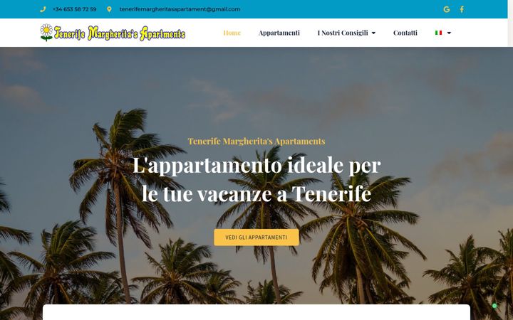 Screenshot of margheritaapartmentstenerife.com