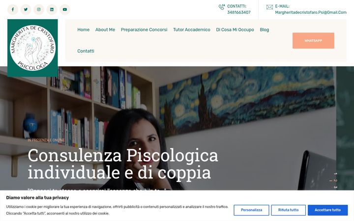 Screenshot of margheritadecristofaro.it