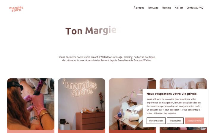 Screenshot of margiesstore.be