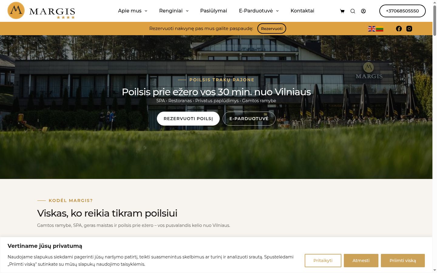 Screenshot del banner di consenso mostrato prima di qualsiasi interazione