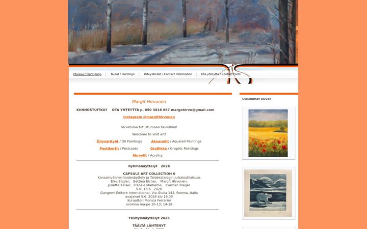 Screenshot of margithirvonen.net