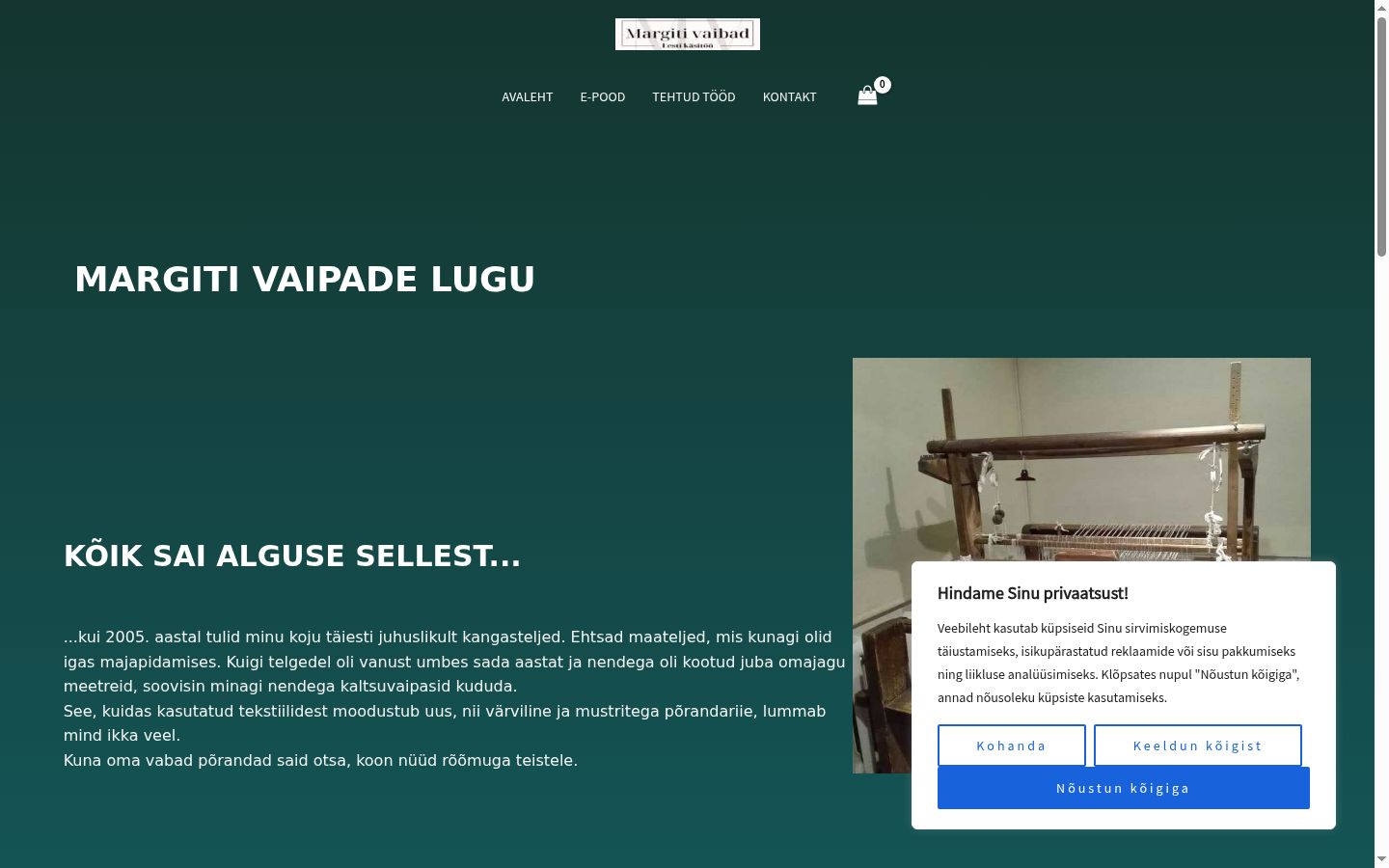 Screenshot del banner di consenso mostrato prima di qualsiasi interazione