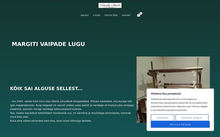 Screenshot of margitivaibad.ee