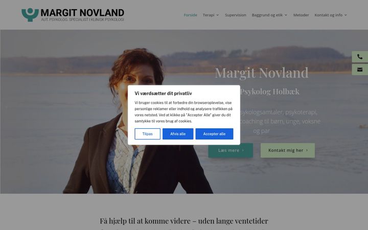 Screenshot of margitnovland.dk