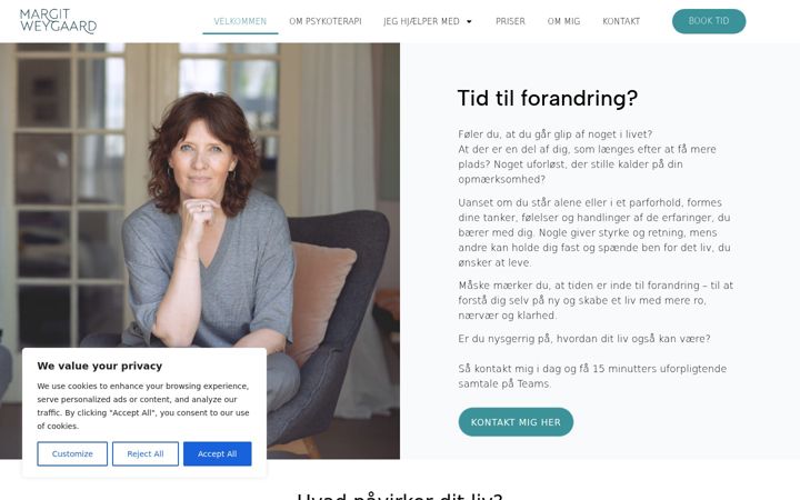 Screenshot of margitweygaard.dk