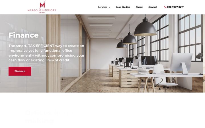 Screenshot of margolisinteriors.co.uk
