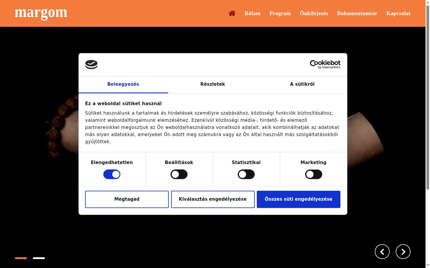 Snímka obrazovky banera súhlasu zobrazeného pred akoukoľvek interakciou