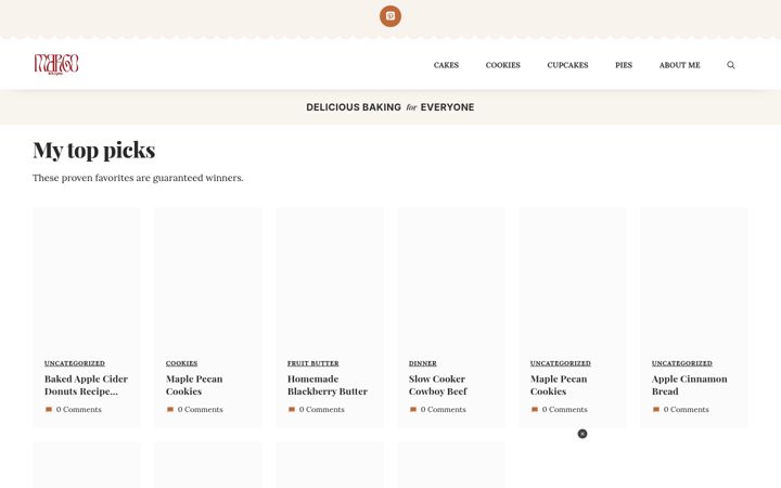 Screenshot of margorecipes.com