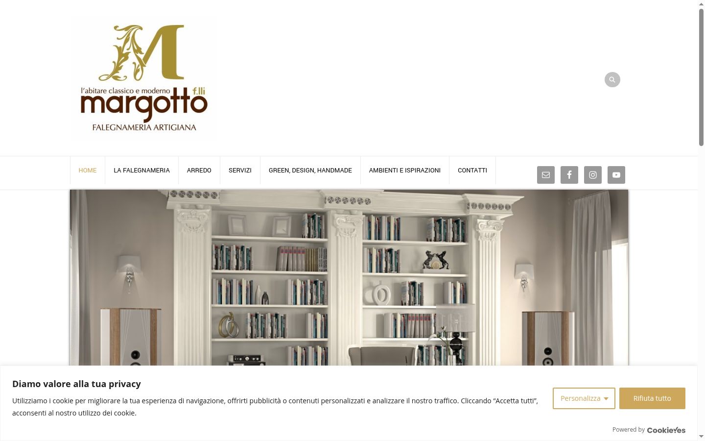 Screenshot del banner di consenso mostrato prima di qualsiasi interazione