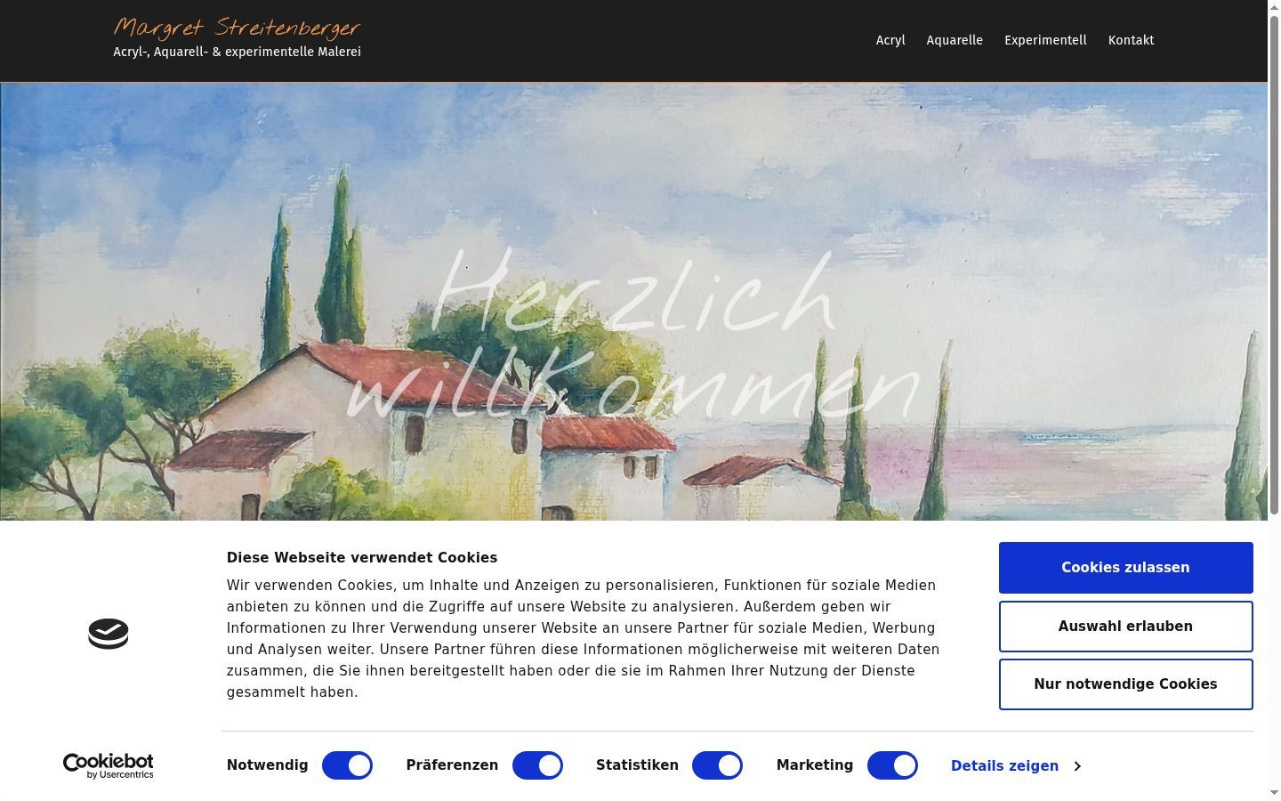 Screenshot tal-banner tal-kunsens muri qabel kwalunkwe interazzjoni