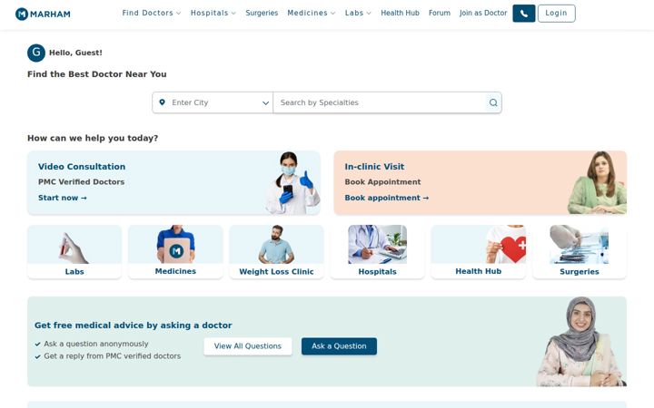 Screenshot of marham.pk