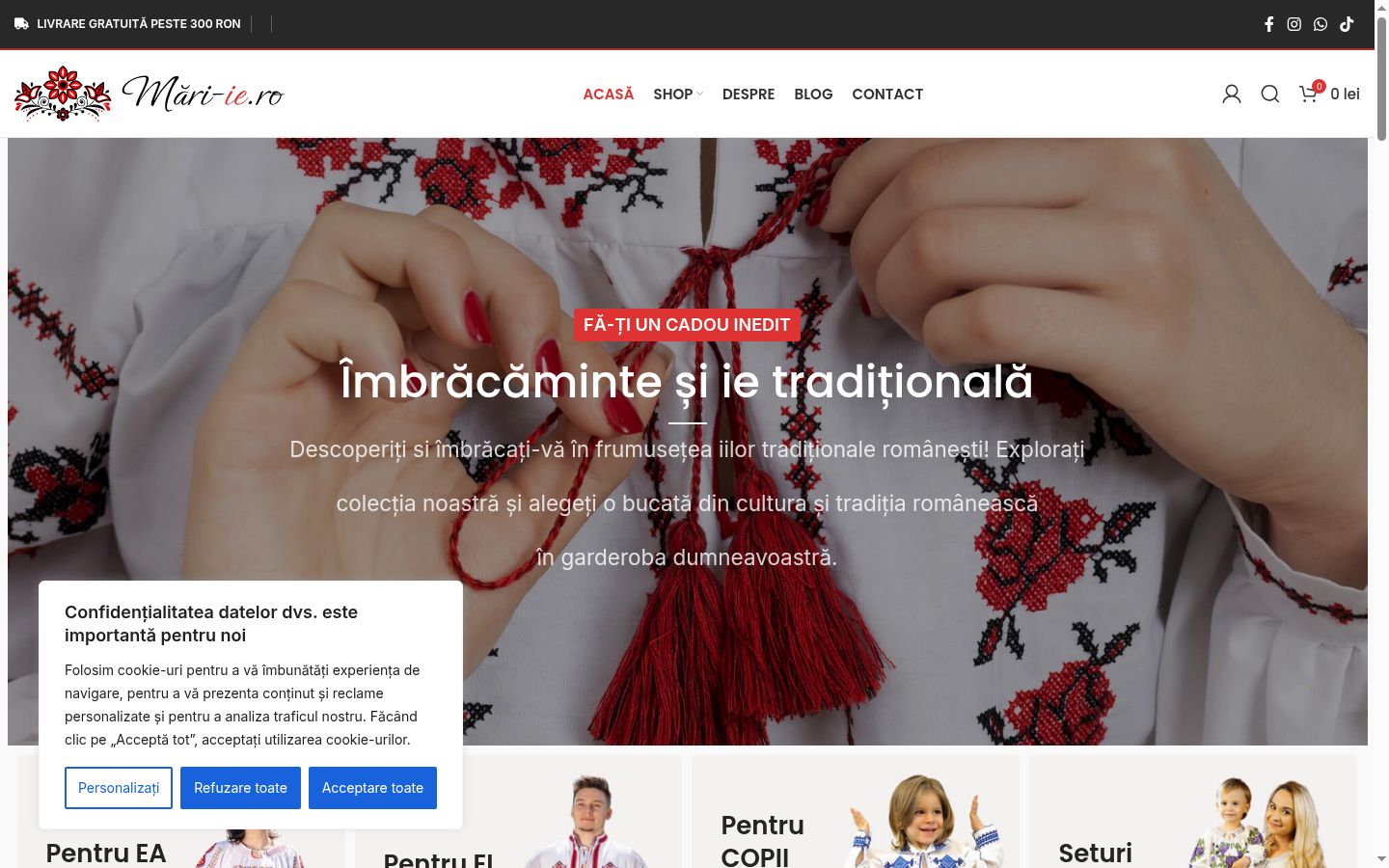 Screenshot del banner di consenso mostrato prima di qualsiasi interazione