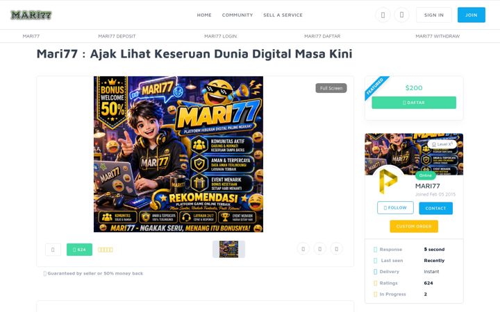 Skjámynd af mari77.site