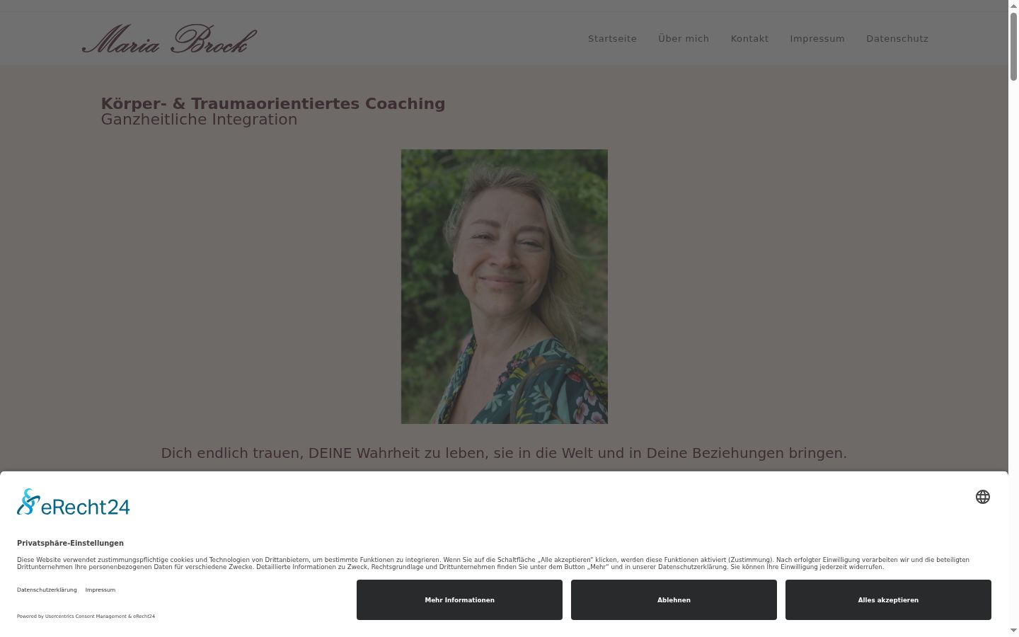 Screenshot des Einwilligungsbanners vor jeglicher Interaktion