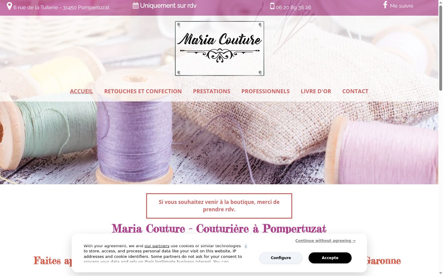 Screenshot of the consent banner shown before any interaction